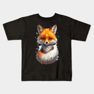 Cute Kawaii Adorable Fox Animal Illustration Kids T-Shirt